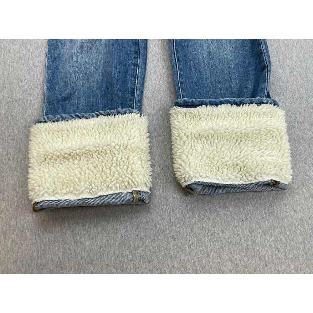 Judy Blue Jeans Womens 7/28 Blue Cotton Blend Stretch Shearling Cuffed Straight - Picture 5 of 10